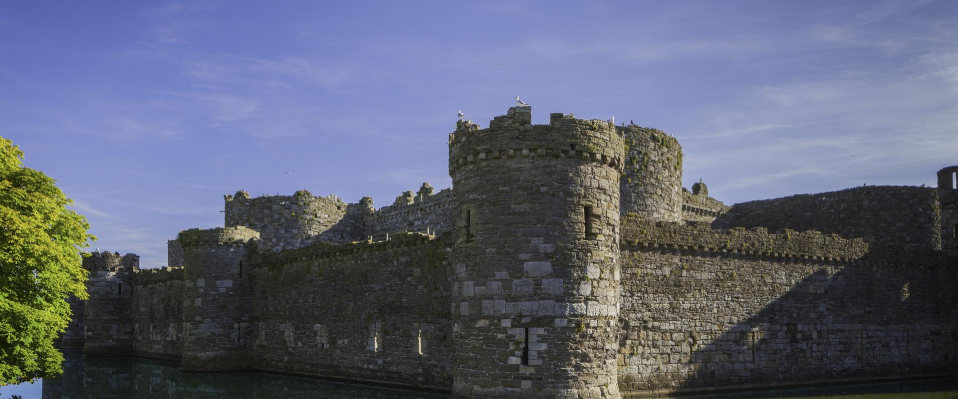 Castell Biwmares/Beaumaris Castle view of the south west corner of the castle