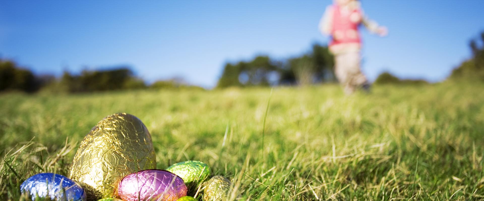 Wyau Pasg yn cuddio yn y glaswellt / Easter eggs hiding in the grass