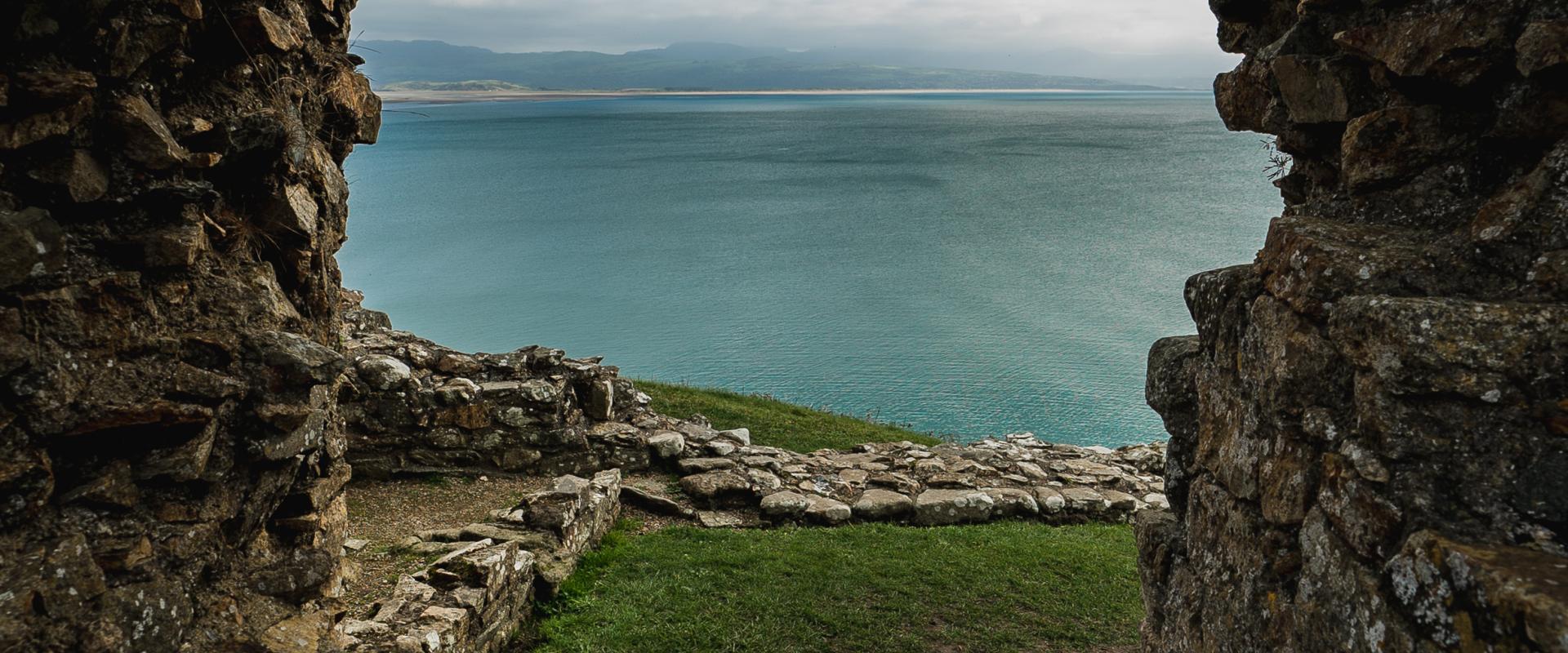 View through a window at Criccieth Castle