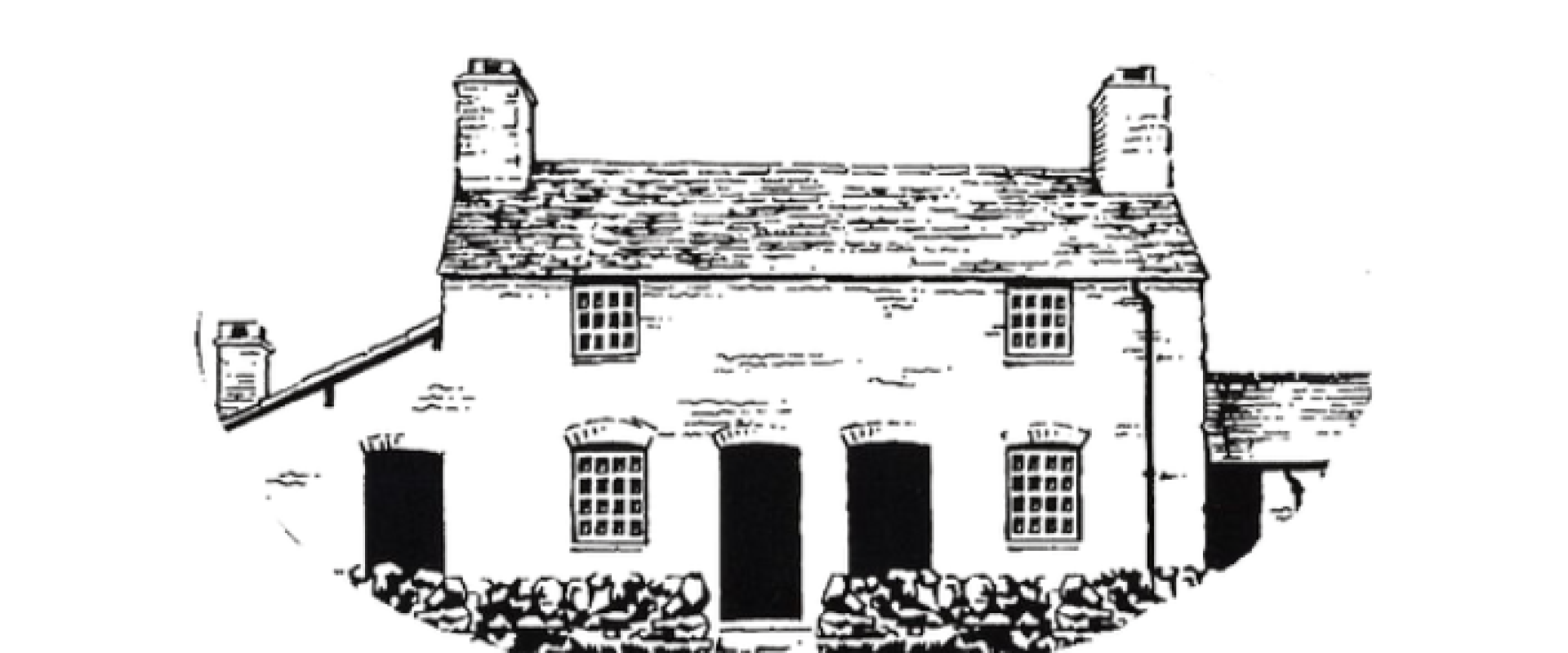 llun o du allan yr adeilad / a drawing of the exterior of the building