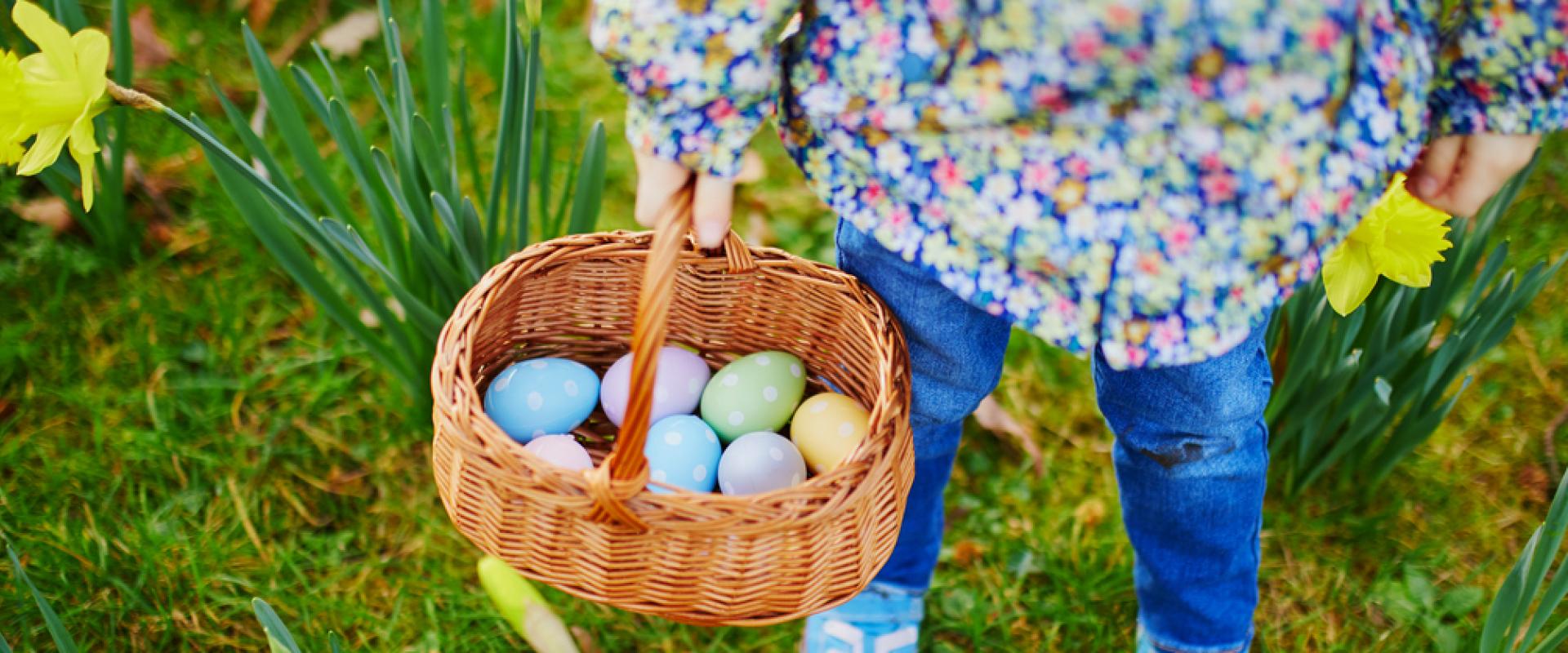 merch gyda basged o wyau / girl with basket of eggs