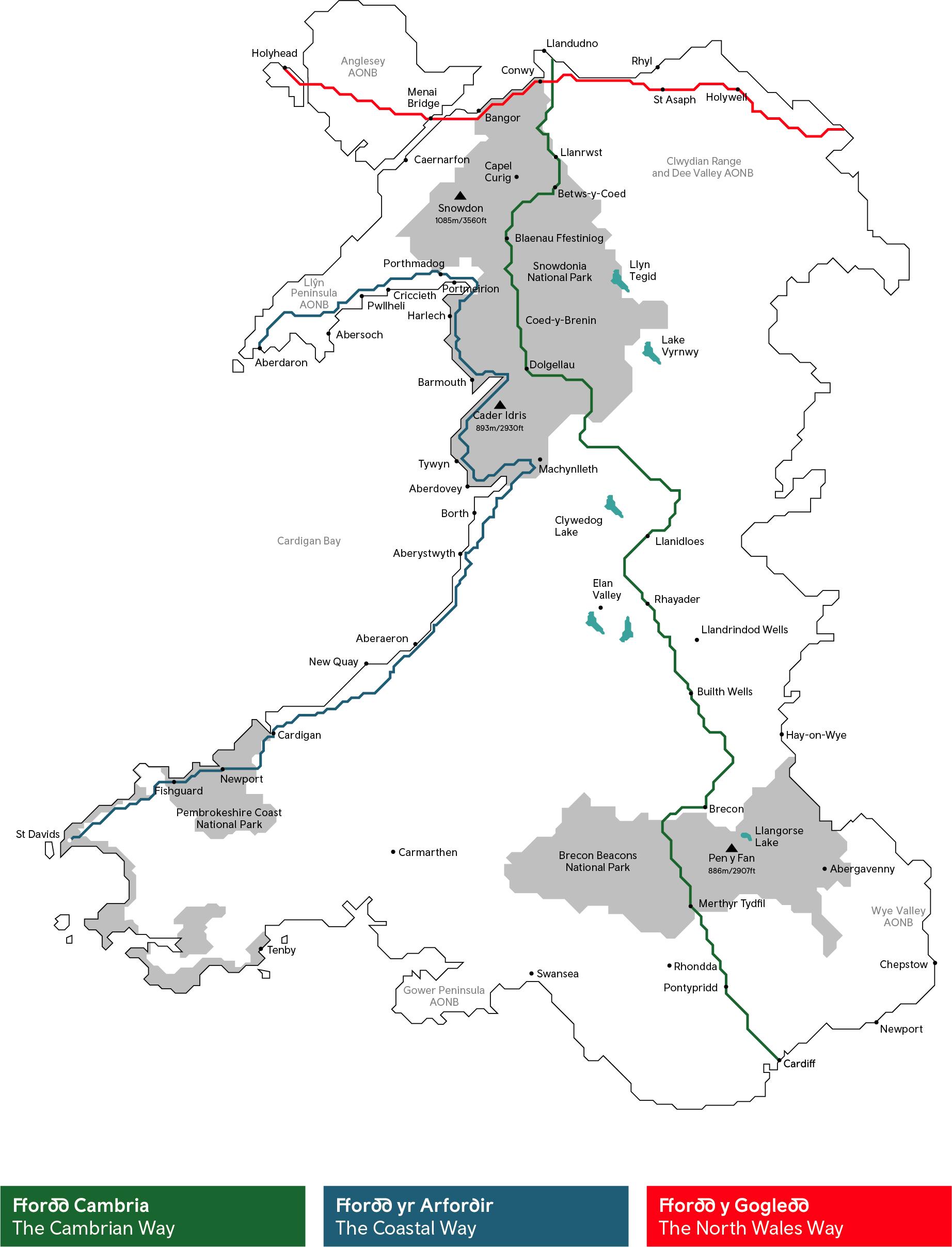 The Wales Way Map